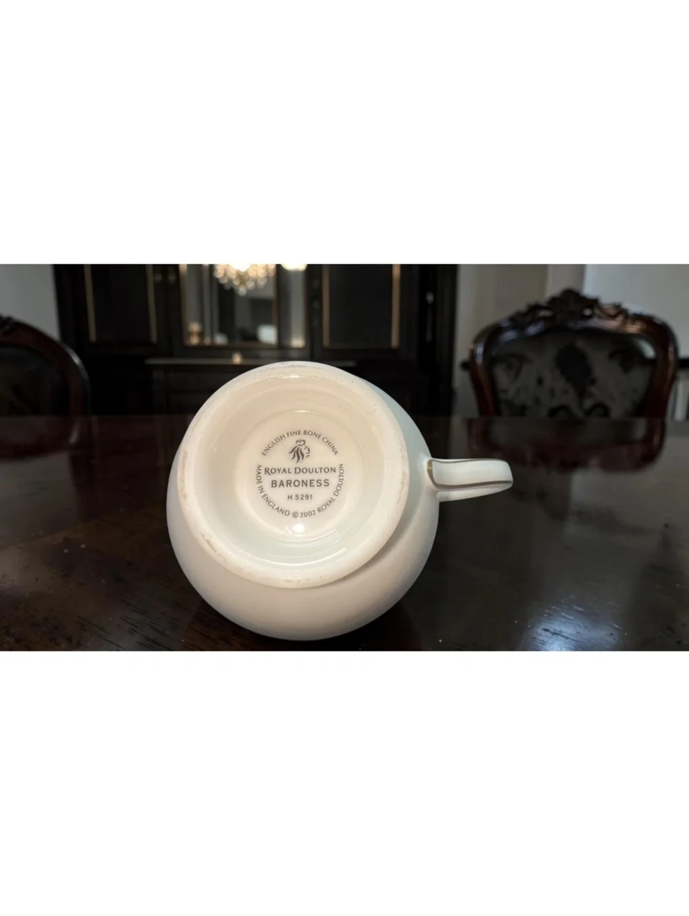 Royal Doulton Baroness Teacup Bone China Gold Trellis England Vintage